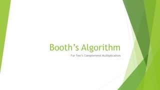 Booth’s Algorithm for 2s Complement Multiplication [upl. by Gnilhsa]