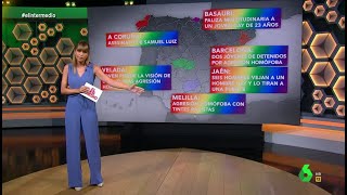 Sandra Sabatés muestra el vergonzoso mapa de las agresiones homófobas  El Intermedio [upl. by Raseta]