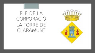 Ple Ordinari 13 Novembre 2024 Ajuntament de La Torre de Claramunt [upl. by Ahsinrat]