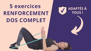 5 exercices de renforcement dos et nuque AVEC ÉLASTIQUE [upl. by Godart]