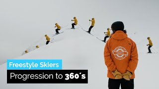 Freestyle Skiers Progression to 360s on Skis [upl. by Aivon]