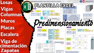 🎯 PREDIMENSIONAMIENTO DE ELEMENTOS ESTRUCTURALES ✅️ Plantilla Excel [upl. by Hak120]