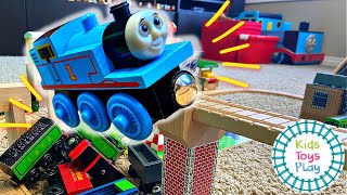 Building a Thomas and Friends Wooden Railway Track Build with Old Toy Trains [upl. by Ditzel]