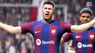 ROBERT LEWANDOWSKI FREE KICK EA FC 24 BARCA [upl. by Malissa]