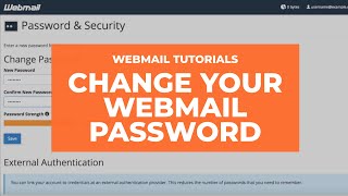 Webmail Tutorials  How to Change Your Password [upl. by Garlaand]