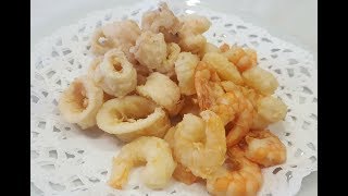 FRITTURA DI CALAMARI E GAMBERI⭐RITA CHEF  Asciutta e croccante [upl. by Anaimad816]