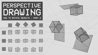 Perspective Drawing 16  How To Rotate Objects In Perspective Part 2 [upl. by Ayatahs]