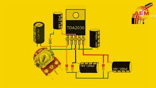 How to make powerful amplifier with TDA 2030 ic 12v power supply amplifier Aelectric786 [upl. by Tsew]