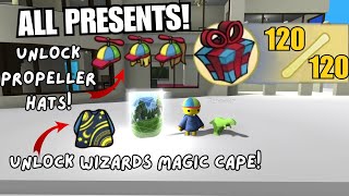 ALL 120 PRESENTS UNLOCK PROPELLER HAT UNLOCK WIZARDS MAGIC CAPE Wobbly Life for PS4PS5XboxPC [upl. by Dias]