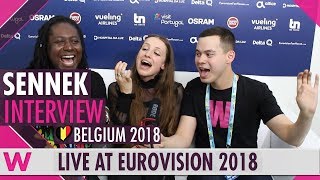 SENNEK Belgium interview  Eurovision 2018 second rehearsal [upl. by Ardnaiek]