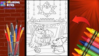 Coloring Cute Dog and Puppy  Kids coloring and Art [upl. by Hullda726]