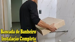 Bancada de porcelanato no banheiro instalação completa [upl. by Adhamh]