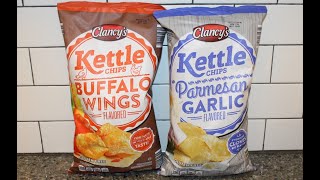 Clancy’s Aldi Kettle Chips Buffalo Wings amp Parmesan Garlic Review [upl. by Behn]