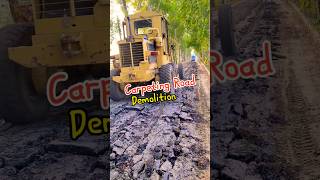 Carpeting Pitch Road Demolition Machine working on construction project carpeting car demolition [upl. by Anatak]