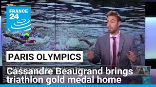 Paris Olympics Triathlon champion Cassandre Beaugrand brings gold medal home • FRANCE 24 [upl. by Parsaye]