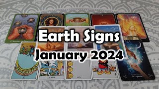 January 2024 Earth Signs Tarot Reading  Taurus Virgo amp Capricorn [upl. by Eocsor]