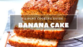 HOW TO MAKE AN EASY BANANA CAKE  FILIPINO COOKING GUIDE 🇨🇦🇵🇭😋 [upl. by Ferreby]