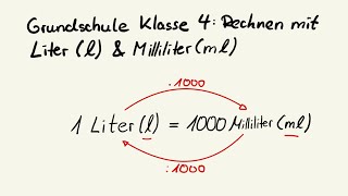 Liter l amp Milliliter ml umrechnen lernen in der 4 Klasse Grundschule [upl. by Aiekahs]