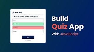 How To Make Quiz App Using JavaScript  Build Quiz App With HTML CSS amp JavaScript [upl. by Uol]