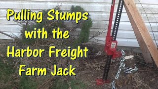 How To Pull Stumps With A Harbor Freight Farm Jack by GettinJunkDone [upl. by Allemahs510]