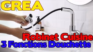 CREA Robinet Cuisine avec 3 Fonctions  Robinet pour Cuisine ou Salle de Bain [upl. by Elitnahc866]