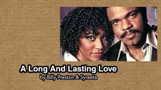 Throwback Duet 07 A Long And Lasting Love  Billy Preston amp Syreeta  with Lyrics [upl. by Lissi555]