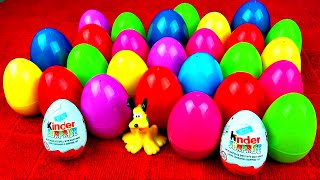 SURPRISE EGGS PEPPA PIG THOMAS AND FRIENDS LION KING FROZEN MINNIE MOUSE CARS TMNT KINDER FLUFFYJET [upl. by Arotahs]