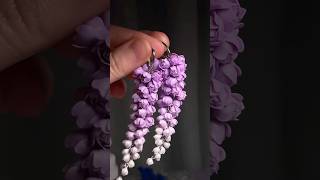 Creating delicate purple chandelier earrings accessories jewelry polymerclay earrings [upl. by Orlando]