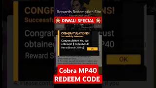 Diwali Special Redeem Code Today  Free Fire Redeem Code Today  Evo Cobra Mp40 Redeem Code FF [upl. by Hiltner]