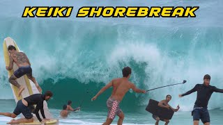 Giant Keiki ShoreBreak with Friends [upl. by Ahsienom]