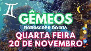 ♊ GÊMEOS HOJE 😱 VAI ACONTECER NESTA QUARTA FEIRA 20 DE NOVEMBRO DE 2024 [upl. by Reffinej668]