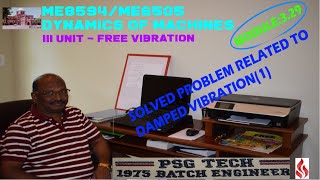 Solved Problem related to Damped Vibration1 DOM329 Dynamics of Machines in Tamil [upl. by Idisahc]