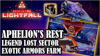 DESTINY 2 APHELIONS Rest Legend Lost Sector Exotic Armors amp World Drop Weapons Farm Season 23 [upl. by Bessie]