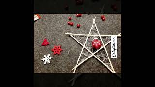 Sterne aus Schaschlikspiess diy winter star sternen basteln tutorial shorts weihnachten [upl. by Neeneg]