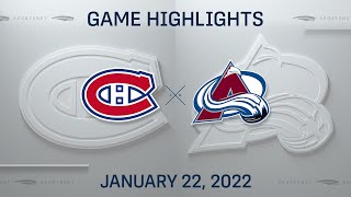 NHL Highlights  Canadiens vs Avalanche  Jan 22 2022 [upl. by Cristine]