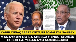 Maraykan Oo Lashegay Inu Somaliland Xidhiidh La Yeelanayo Kadib Marki U Cunaqabatayn Saaray Somaliya [upl. by Elleyoj]