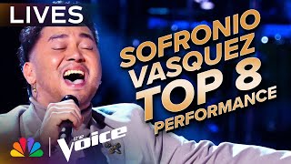 Sofronio Vasquez Performs quotIf I Can Dreamquot  The Voice Lives  NBC [upl. by Ahsinal630]