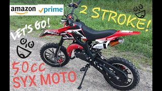 Syx Moto 50cc 2 Stroke  Kids Dirt Bike From Amazon [upl. by Ahsirtap627]