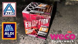 ERUPTION BATTERIE  WECO FEUERWERK  ALDI  MULTI FEUERTOPF BATTERIE [upl. by Pudens]