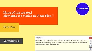 Solution Revit Error None of the created elements are visible in Floor Plan [upl. by Svoboda553]