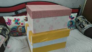 Waterproof storage boxes made from Wallpaper and Cardboard  Best out of waste  Recycling Cardboard [upl. by Eugilegna]