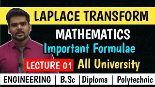 LAPLACE TRANSFORM  MATHEMATICS  LECTURE 01  Important Formulae  All University [upl. by Enaffit]