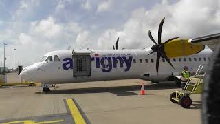 Flying to Guernsey from East Midlands on an Aurigny Airlines ATR72 [upl. by Giff]