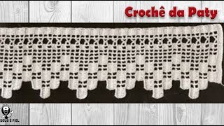 BARRADO FÁCIL de CROCHÊ 79 CROCHET BORDER [upl. by Ovid445]