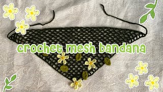 How To Crochet Mesh Bandana  Easy Tutorial For Beginners [upl. by Leahcim]