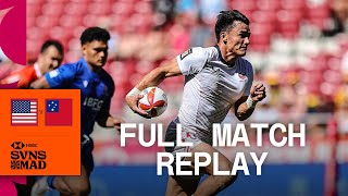 HUGE victory under pressure  USA v Samoa  HSBC Madrid Sevens [upl. by Nett]