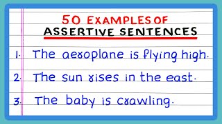 ASSERTIVE SENTENCES  5  10  20  30  50 EXAMPLES OF ASSERTIVE SENTENCES [upl. by Avilys]