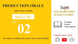 DELF B2  Production orale Sujet 02  NOS HABITUDES ALIMENTAIRES [upl. by Anselme368]