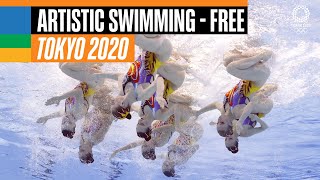 Artistic Swimming  Team Free Routine  ROC  Tokyo 2020 Replays [upl. by Jablon]