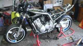 02 yamaha fazer 1000 custom retro streetbike build [upl. by Jehovah]